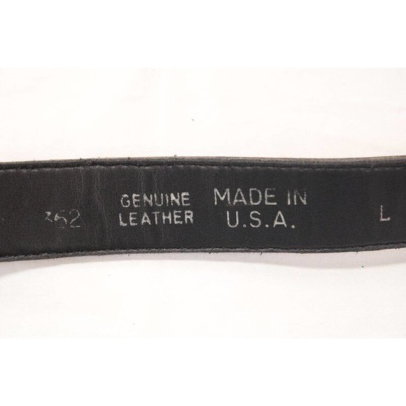 Vintage 1990s Red Leather Belt Gold Studs Buckle Large 29" to 23" waist - Picture 5 of 10